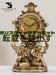 小象時計リビングには家庭用置時計の欧風レトロな置物の置時計