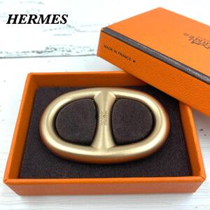 HERMES エルメス スカーフリング シェーヌダンクル ゴールド 箱付き