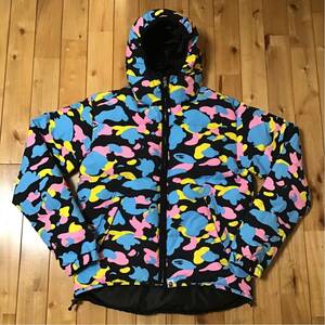 ★美品★ マルチカモ ダウンジャケット Mサイズ a bathing ape bape cotton candy camo multi エイプ ベイプ アベイシングエイプ 迷彩 nigo