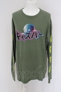 LAND by MILKBOY / キャスパー LOGO L/S TEE グリーン O-24-03-26-074-MB-TO-OW-ZY