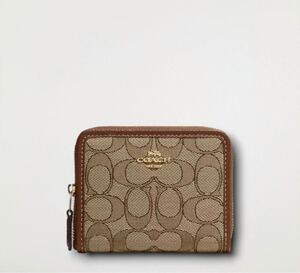 ◆新品◆ COACH コーチ ミニ財布 コインケース カードケース シグネチャー アウトレット レディース ブラウン ￥40,700→￥10,000 