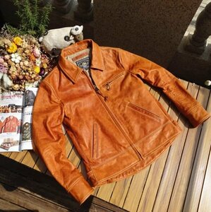 レザージャケット サファリジャケット ライダース 馬革 ホースハイド カーコート ロング 本革 メンズファッション S～3XL