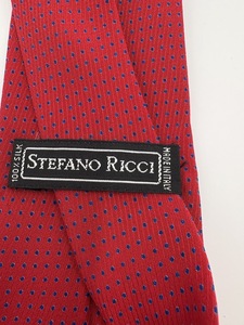 【新品未使用】STEFANO RICCI ステファノリッチ★3万5千円【レッド/ネイビー・ドット】 ネクタイ　