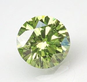 【100円～】0.206ct 天然ダイヤ Fancy Deep Yellowish Green（トリート）SI2