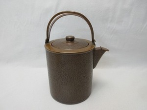 J07349 【 美品 茶道具 島倉堂製 銅 水注 やかん 薬缶 口蓋付 銅印 重さ約0.9KG 箱無】 検)水屋道具 煎茶道具 銅瓶 金属工芸 湯沸 古民具ⅱ