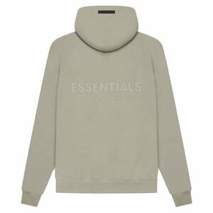 新品 21SS FOG FEAR OF GOD ESSENTIALS フォグ フィアオブゴッド エッセンシャル Pull-Over Hoodie バックロゴ パーカー MOSS モス サイズL