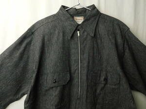 40s50s ビンテージ Smco ハーフジップ シャンブレーシャツ ワークシャツ 黒シャン ブラックシャンブレー 141/2 デッドストック