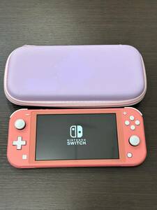 #3791C【通電/動作簡易確認】NINTENDO SWITCH Lite スイッチライト HDH-001 本体 コーラルピンク