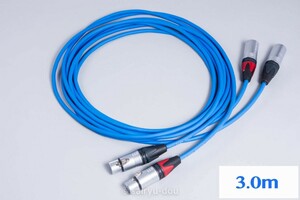 ベルデン　BELDEN 1800F　XLR バランスライン・ケーブル　L/Rペア　3.0m　ジャケットカラー青