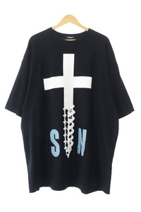 アンダーカバー UNDERCOVER 24SS BIG TEE CROSS SCREW SN クロス スクリュー プリント ビッグ 半袖 Tシャツ UC1D4893-2 4 黒 ブラック ☆AA