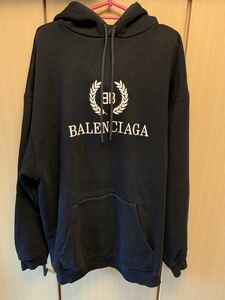 正規 19AW BALENCIAGA バレンシアガ DEMNA GVASALIA デムナ ヴァザリア BB ロゴ プルオーバー パーカー フーディー 黒 S