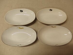 1140113w【ミスタードーナツ 子猫の昼カフェ オーバルパスタボウル 4枚】中古品/毎日おうちでカフェ気分/16×26.5×H5cm前後