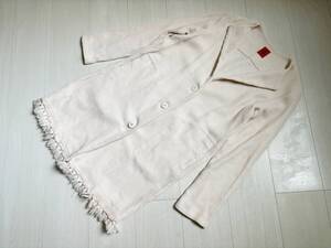 美品 ISSEY MIYAKE HaaT heart イッセイミヤケ ハート コート ニット フリンジ レース コットン アイボリー 2 JAPANESE LABEL KNIT COAT△8