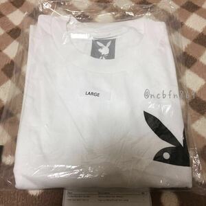 新品「PlayBoy WhiteLabel x ASSC - Hop Out White Pocket Tee L」プレイボーイ☆アンチソーシャル☆白☆直輸入品