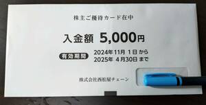 西松屋チェーン 株主優待カード 5000円分　未開封