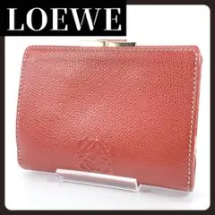 LOEWE　ロエベ　二つ折り財布　財布　レッド　赤　アナグラム　がま口