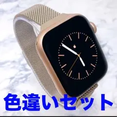 AppleWatch 交換バンド スリム ゴールド　ブラック　セット