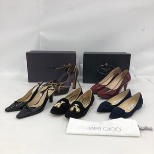 PRADA / Salvatore Ferragamo / JIMMY CHOO ほか サンダル パンプス 靴 5点まとめ【DAAK2019】