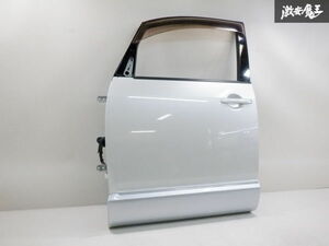 中古 良品 三菱 純正 CV5W デリカD:5 前期 フロント ドア 左 左側 助手席側 H19年 W23/A19 パール白/シルバー ガラス 内張り 即納 棚2F-G