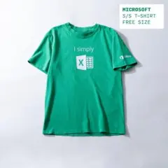 Microsoft マイクロソフト Tシャツ プリント US古着　グリーン