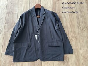 新品 COMME CA COMMUNE コムサコミューン ナイロン裏毛 リラックス ジャケット Fサイズ 04チャコールグレー 01JA01 定価22,000円