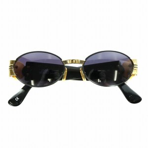 GIANNI VERSACE 眼鏡 サングラス セルフレーム カラーレンズ オーバル メデューサ ロゴ 黒 ゴールド色 S72