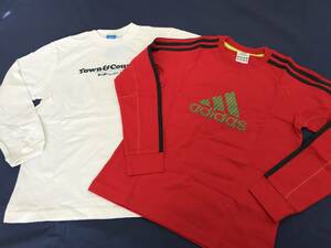 【未使用品】ジュニア　長袖Tシャツ　2枚セット　adidas　T&C　140