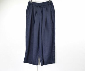 2271-24P0188★無印良品 MUJI★美品 ウエストゴム♪ リネンタックイージーパンツ M　紺 ネイビー ウォッシャブル