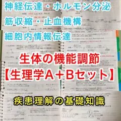 看護師、准看護師国家試験、看護学科定期試験対策【生理学A＋B】まとめノートセット