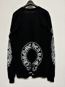 【早い者勝ち】 CHROMEHEARTS クロムハーツ horse shoe ホースシュー 長袖 Tシャツ ロンT 黒 ブラック XLサイズ 新品 レア 希少