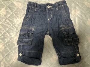 正規品 baby Gap 80cm 12〜18months ロールアップパンツ デニム ズボン ハーパン ボトムス ベビー