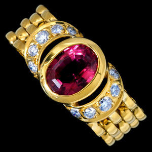 78862-181【Candame】Rubellite Diamond 18K Ring SPAIN New