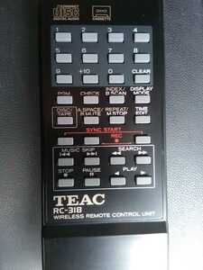 ★☆ティアック CDプレイヤー リモコン RC-318 TEAC★☆20725