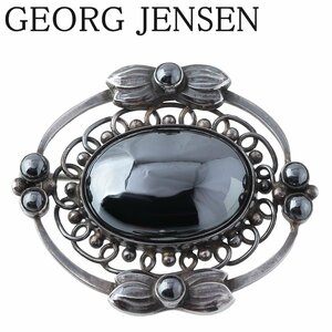 【1円スタート】ジョージジェンセン ブローチ #91 ヘマタイト シルバー925 24.2g DENMARK GEORG JENSEN【18108】