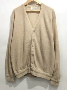 USA製 70s JEFFLINKS acrylic cardigan アクリル ニット カーディガン ベージュ 古着 ヴィンテージ オールド SIZE：M■0924T