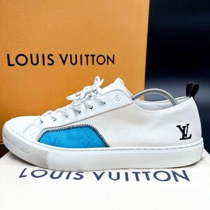 1円 【未使用級】 LOUIS VUITTON ルイヴィトン タトゥーライン モノグラム メンズ スニーカー シューズ 靴 キャンバス ホワイト LV 27cm位