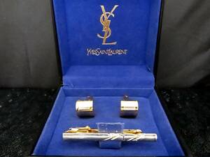 ■新品N■№0692【YSL】サンローラン【ゴールド・シルバー】■カフス＆ネクタイピン タイピン セット♪