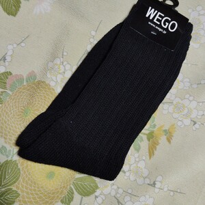 新品 黒ソックス ルームソックス黒い リブソックス WEGO ルーズソックス カジュアル ソックス 紳士 男性