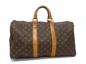 1円 LOUIS VUITTON ルイヴィトン M41428 モノグラム キーポル45 タロンジップ USA ハンドバッグ ボストンバッグ ブラウン系 BF9802