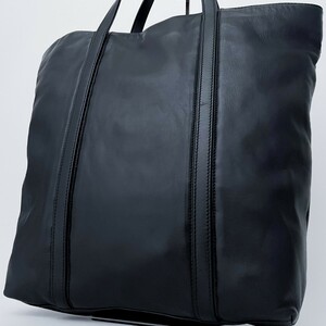 1円■超美品■LOEWE ロエベ ロゴ型押し 最高級レザー使用 トートバッグ ビジネス ブリーフケース 大容量 A4 メンズ レディース ブラック 黒