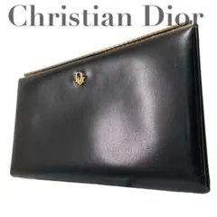 【良品】Christian Dior クラッチバッグ　カフー　レザー　金具 高級