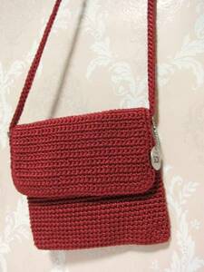 新品★赤いショルダーバッグ☆the sac☆ミニバッグ☆小さめポシェット☆ボルドー☆レッドRed