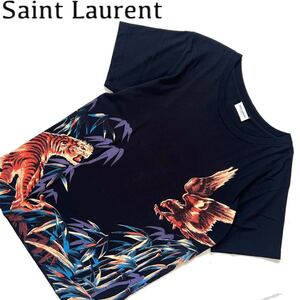 【送料無料】SAINT LAURENT サンローラン　和柄　Tシャツ　タイガー　イーグル　黒　