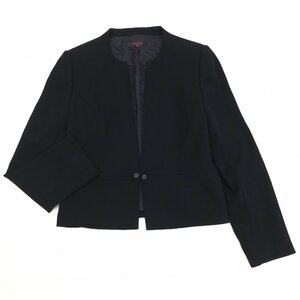 ●美品 PARISIMA YUKI TORII パリシマ ユキトリイ ノーカラー フォーマル ジャケット 13AR(XL相当) 黒 喪服 礼服 ゆったり 大きい 2L LL