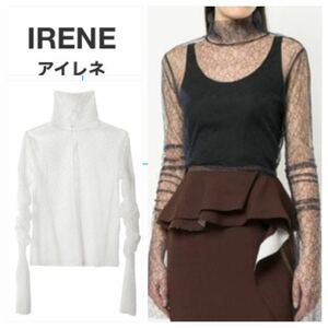 IRENE シアレースブラウス ハイネック　レース　LE CIEL BLEU 21315