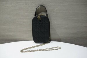 Christian Dior クリスチャンディオール Lady Dior フォンホルダー カナージュ ラムスキン スマホケース 中古 ランクA BRB・バッグ・財布