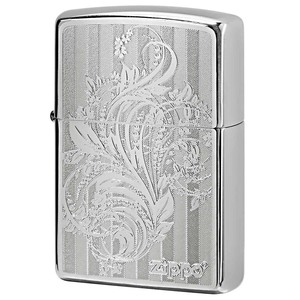 Zippo ジッポライター アラベスク 唐草 ＃200 メタルプレート ニッケルメッキ 2MP-アラベスクB SV メール便可