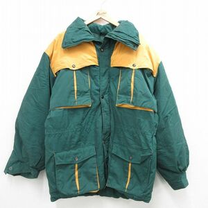 XL/古着 長袖 ジャケット メンズ 90s ロング丈 ツートンカラー 緑他 グリーン 23nov03 中古 アウター 2OF