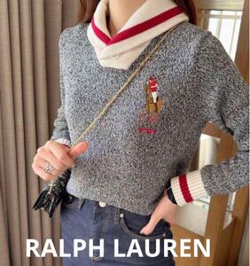 希少　美品　RALPH LAUREN ラルフローレン　ビッグポニー　ショールカラー　ニット