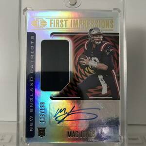 NFL MAC JONES AUTO 2021 PANINI ILLUSIONS FOOTBALL PATRIOTS ROOKIE AUTOGRAPH SIGNATURE /199 枚限定 マック・ジョーンズ 直筆 サイン